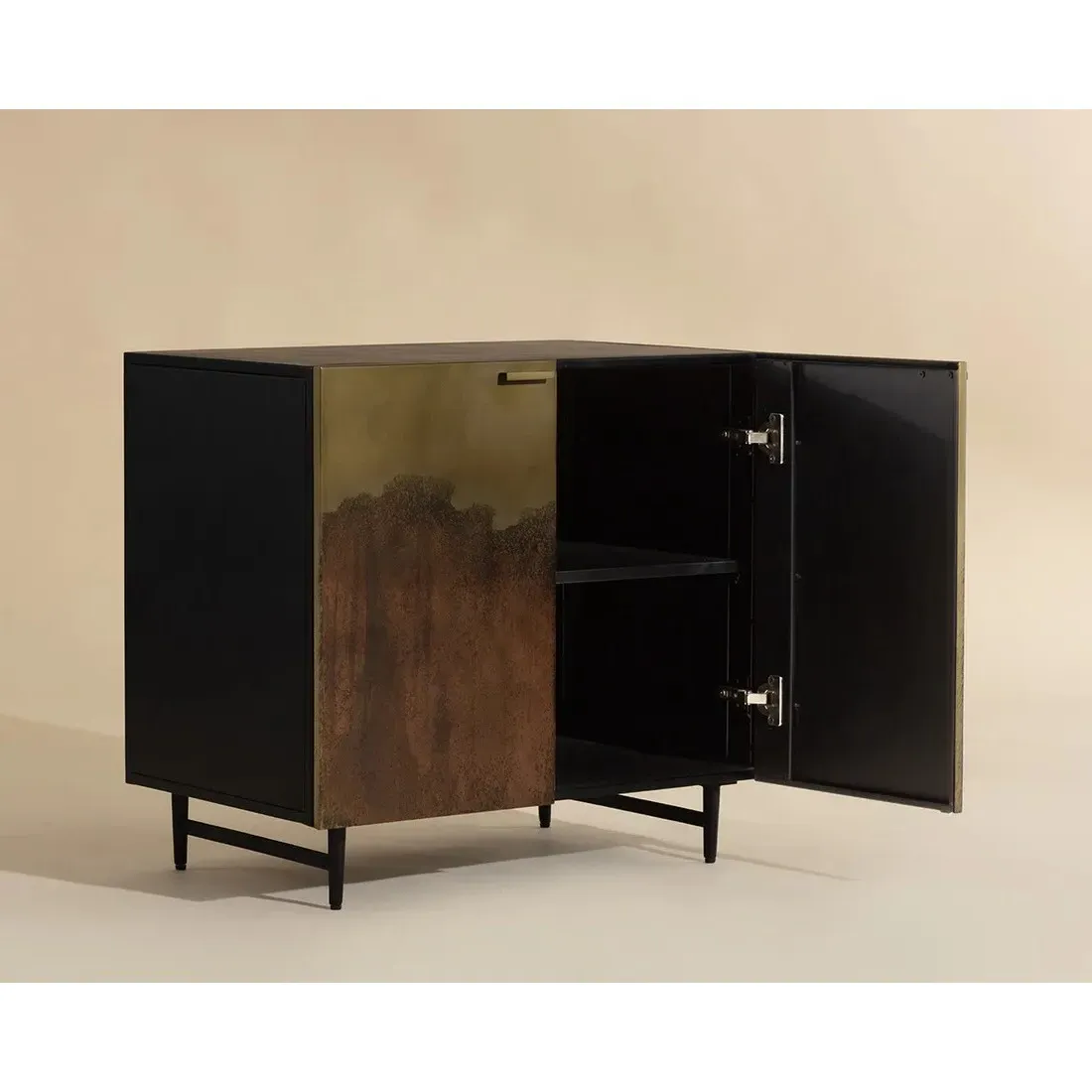 Chaney Iron Nightstand - Antique Brass Ombre