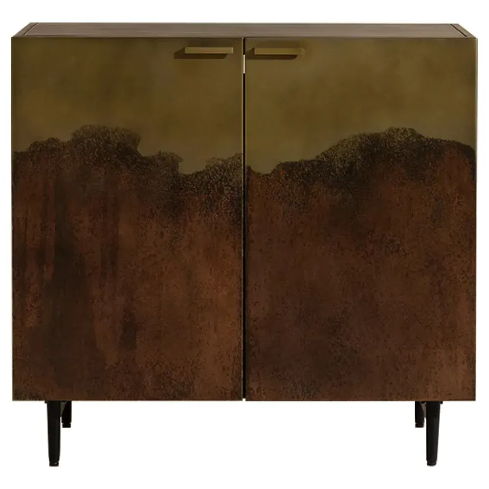 Chaney Iron Nightstand - Antique Brass Ombre image
