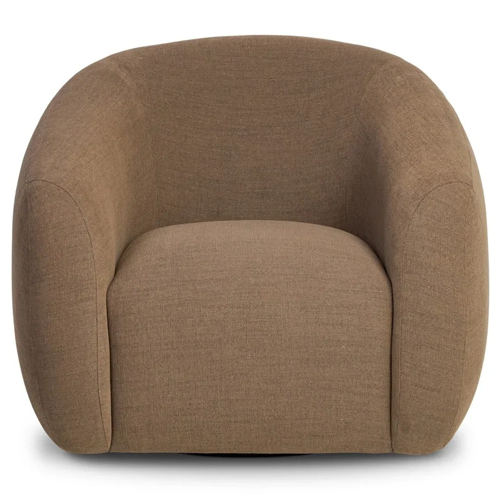Channing Swivel Barrel Chair - Mushroom, Crypton Fabric