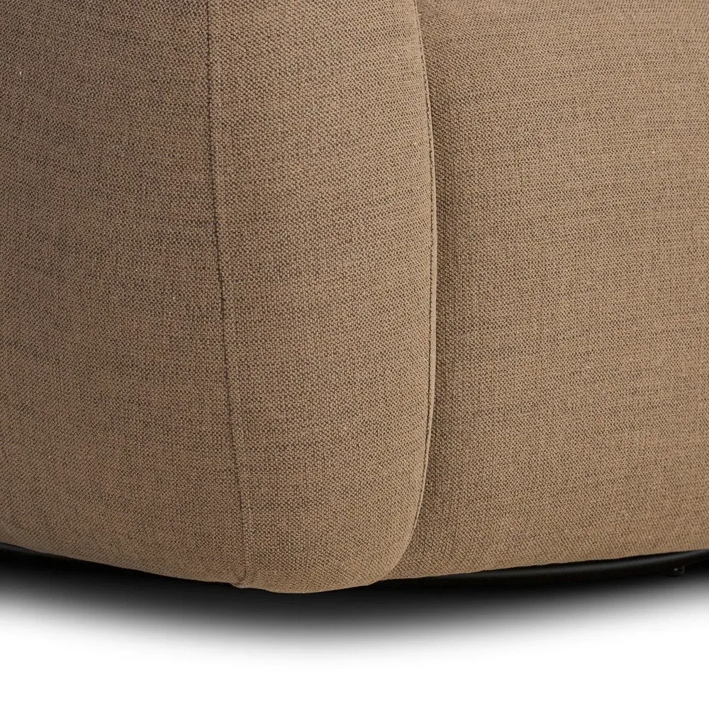 Channing Swivel Barrel Chair - Mushroom, Crypton Fabric