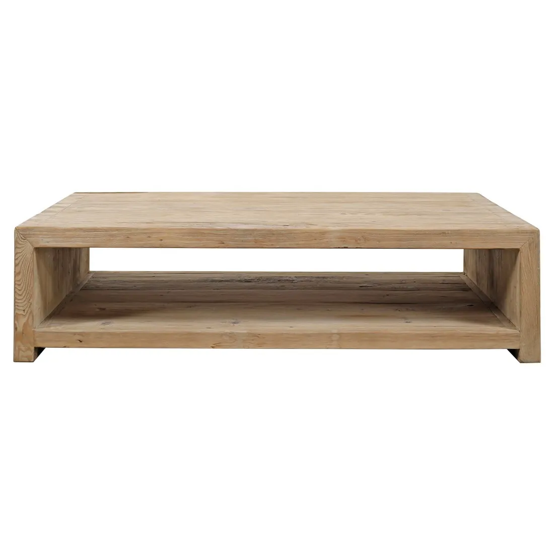 Chantria Rectangular Coffee Table - Brown, Pine Wood