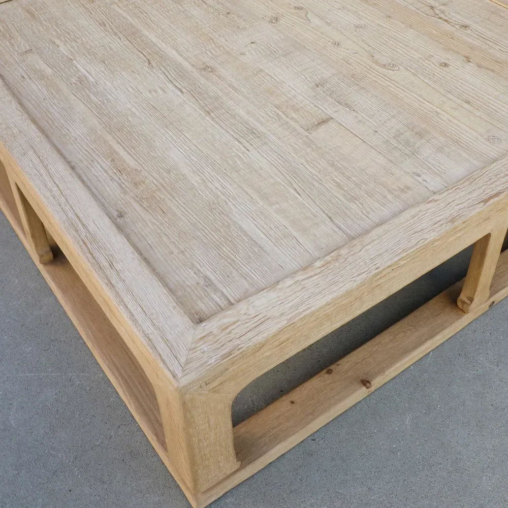 Chantria Square Coffee Table - Brown, Pine Wood