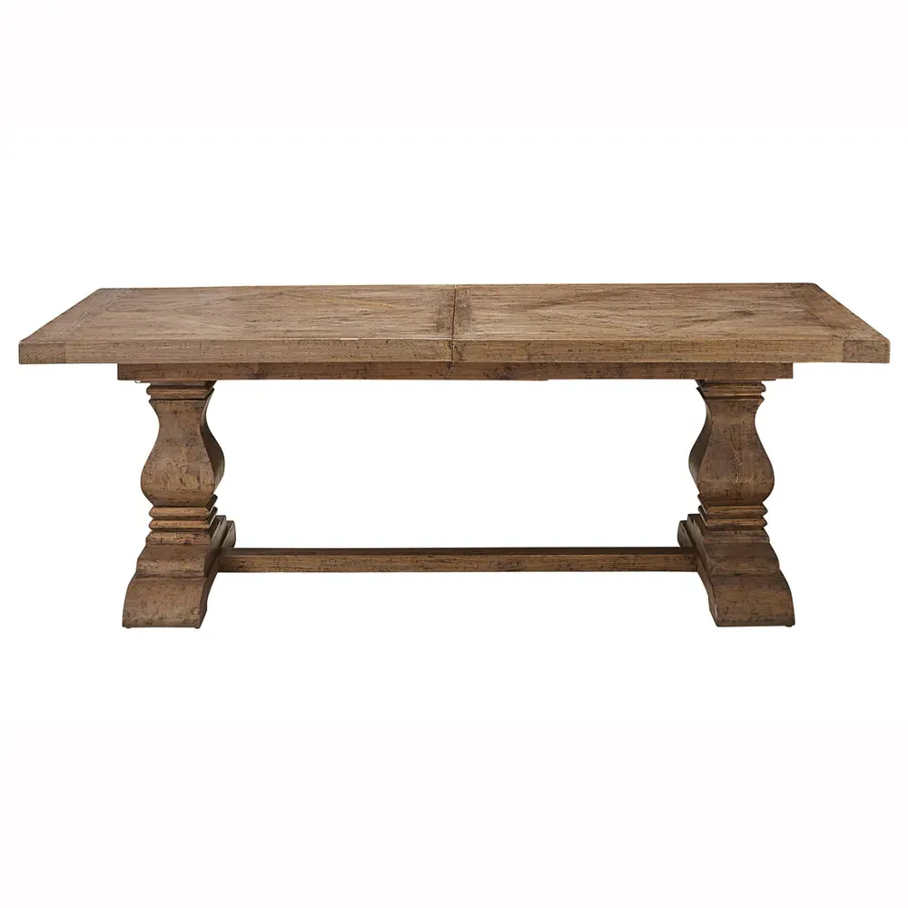 Charissa Rectangular Extendable Dining Table - Brown, Pine Wood image