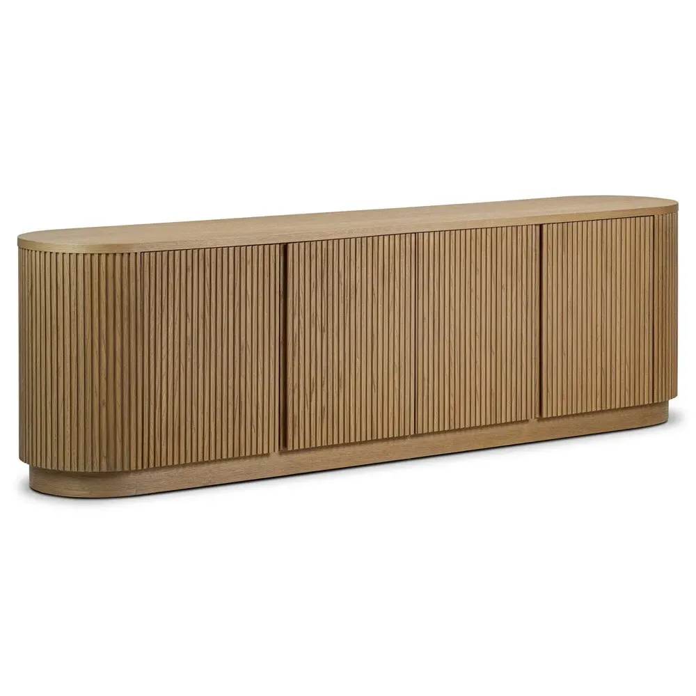 Charlene 92" Media Console - Natural Brown, Oak