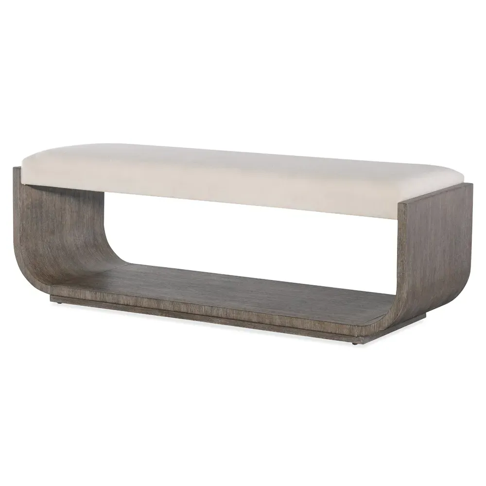Charlene Bedroom Bench - Cream, Dark Oak