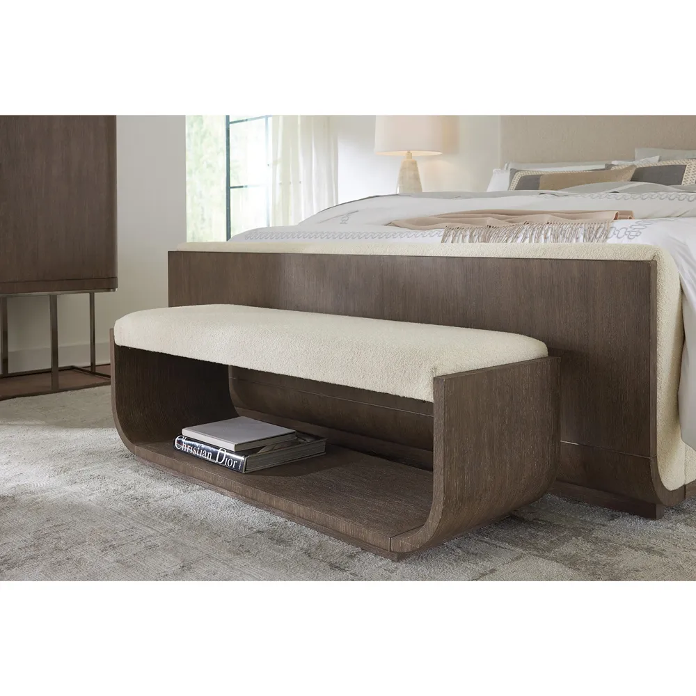 Charlene Bedroom Bench - Cream, Dark Oak