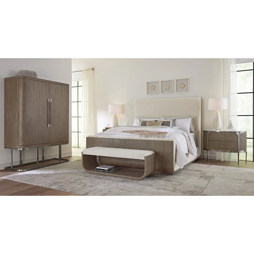 Charlene Bedroom Bench - Cream, Dark Oak