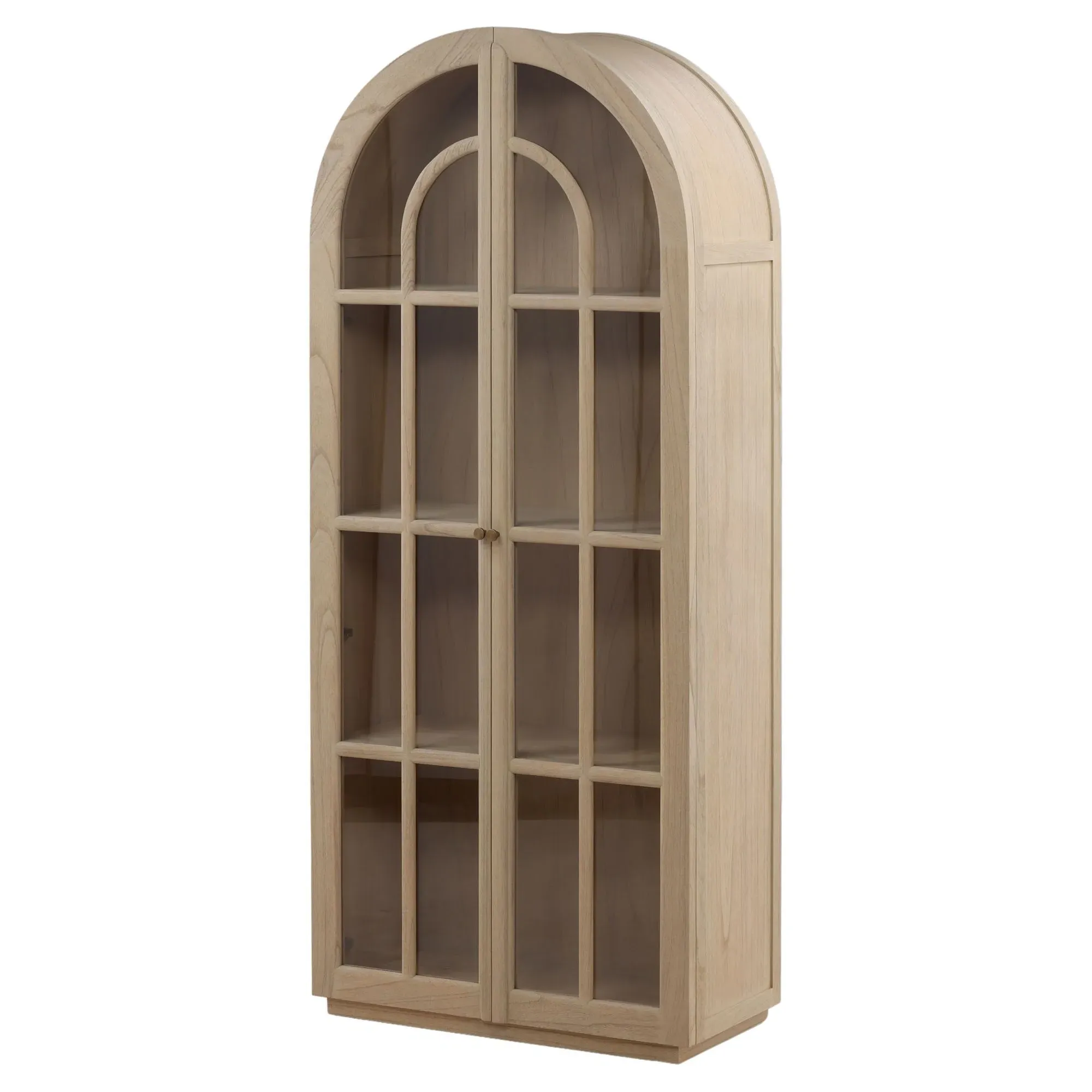Charles Arched Display Cabinet - Natural Brown, Mindi Wood