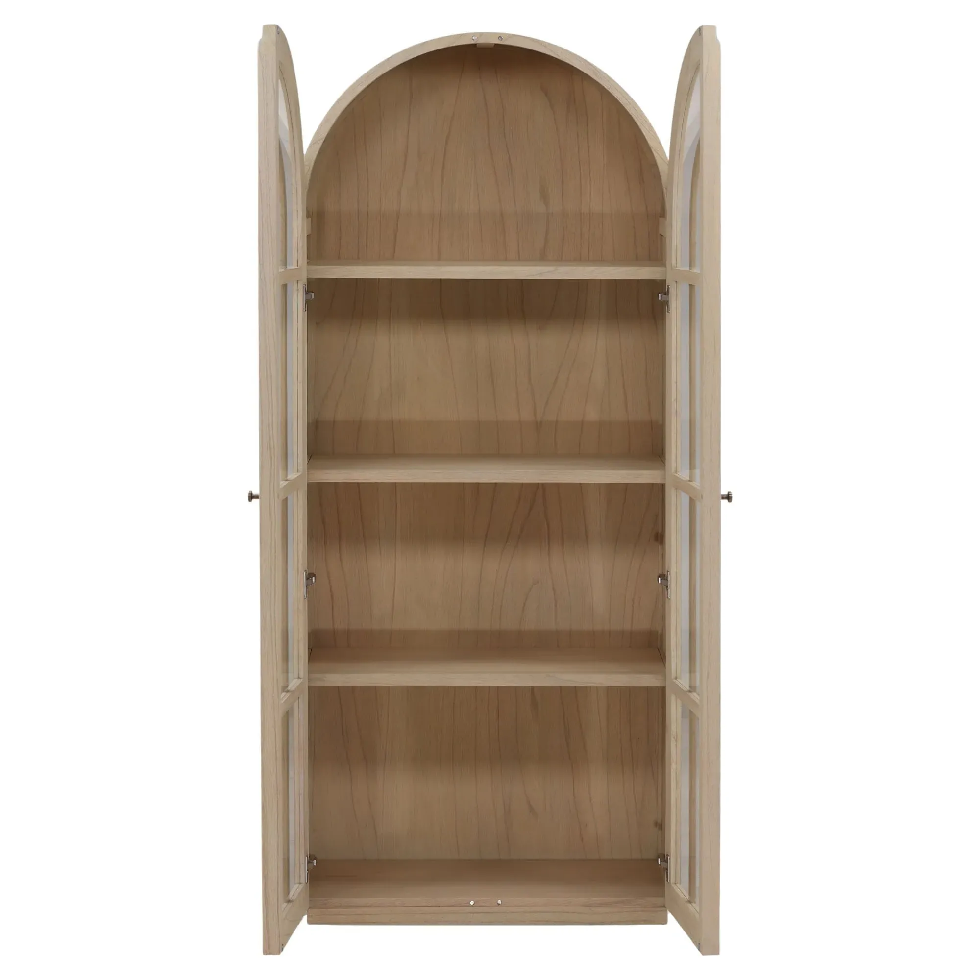 Charles Arched Display Cabinet - Natural Brown, Mindi Wood