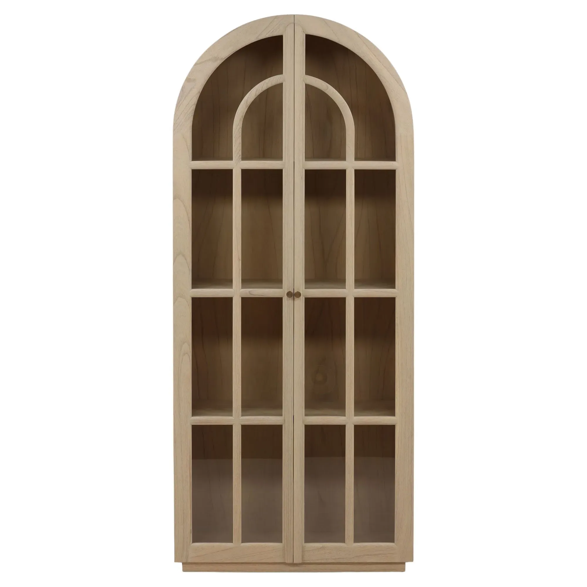 Charles Arched Display Cabinet - Natural Brown, Mindi Wood image
