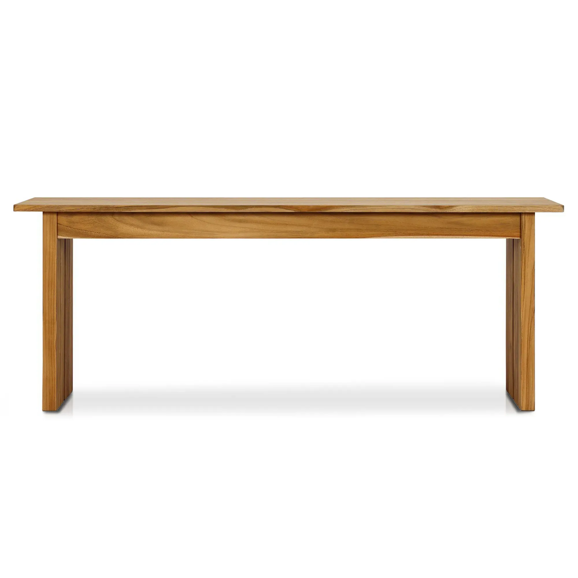 Charles Coastal Beach Outdoor Console Table - Brown, Teak