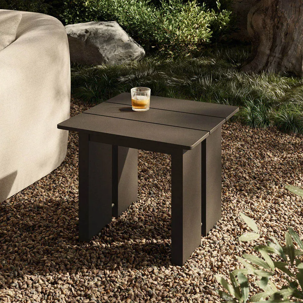 Charles Square Outdoor Side Table - Dark Bronze, Aluminum