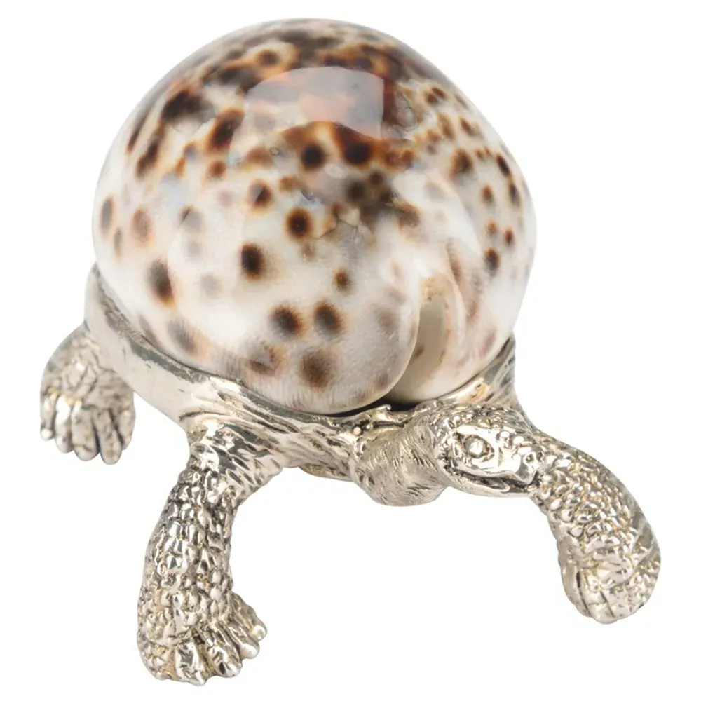 Charles Turtle Paperweight - Silver, Brass