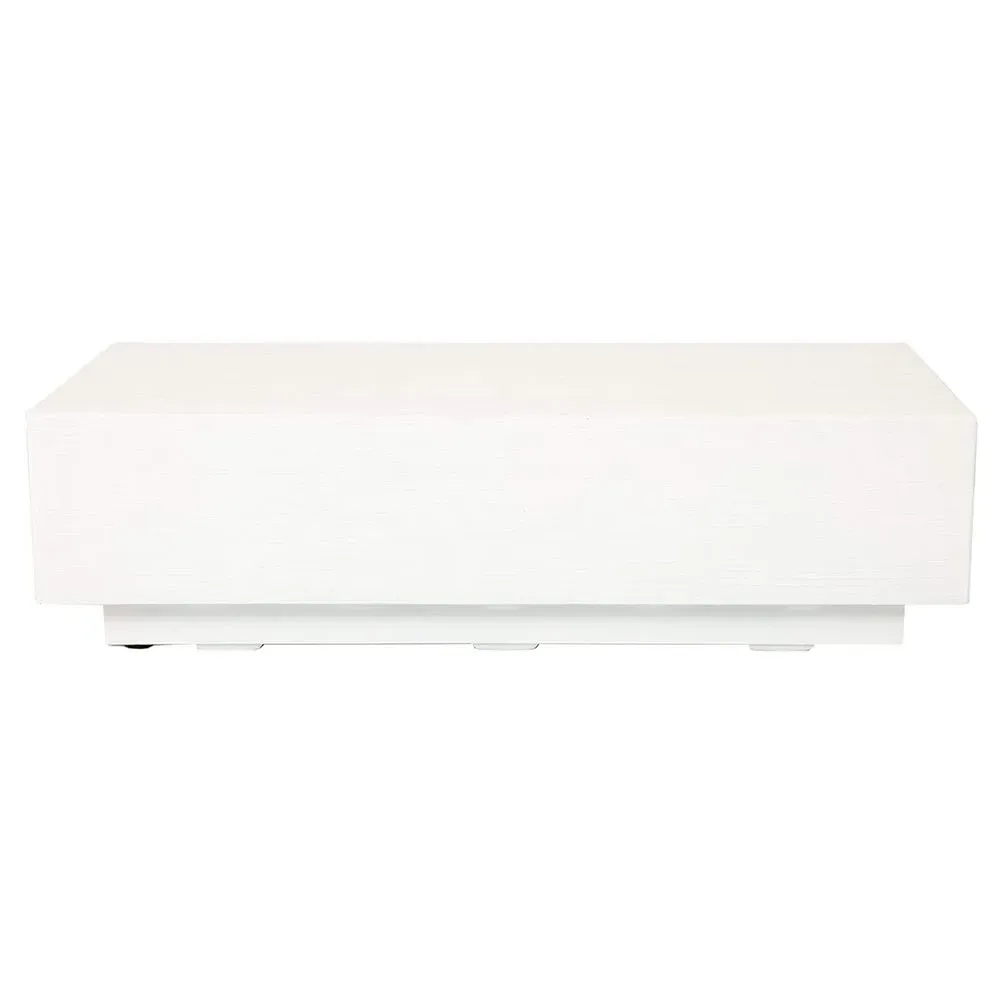 Charlie Rectangular Outdoor Coffee Table - White, Glass Fiber Concrete