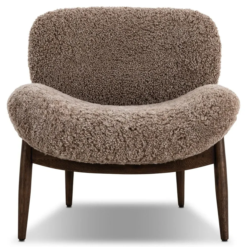 Charlie Slipper Chair - Taupe, Ash Wood