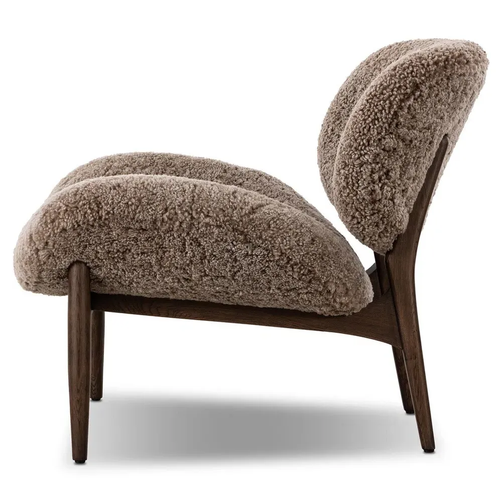 Charlie Slipper Chair - Taupe, Ash Wood