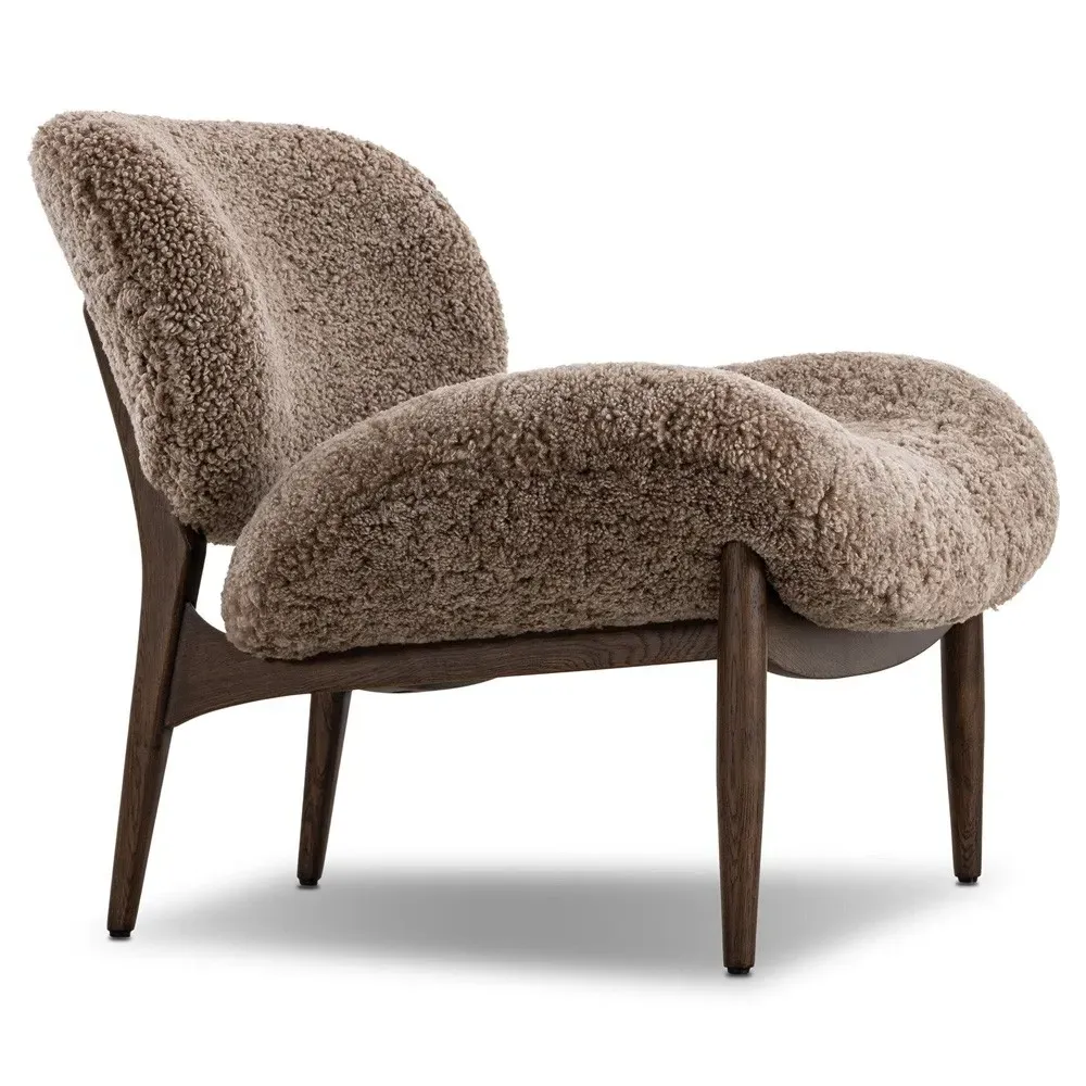 Charlie Slipper Chair - Taupe, Ash Wood