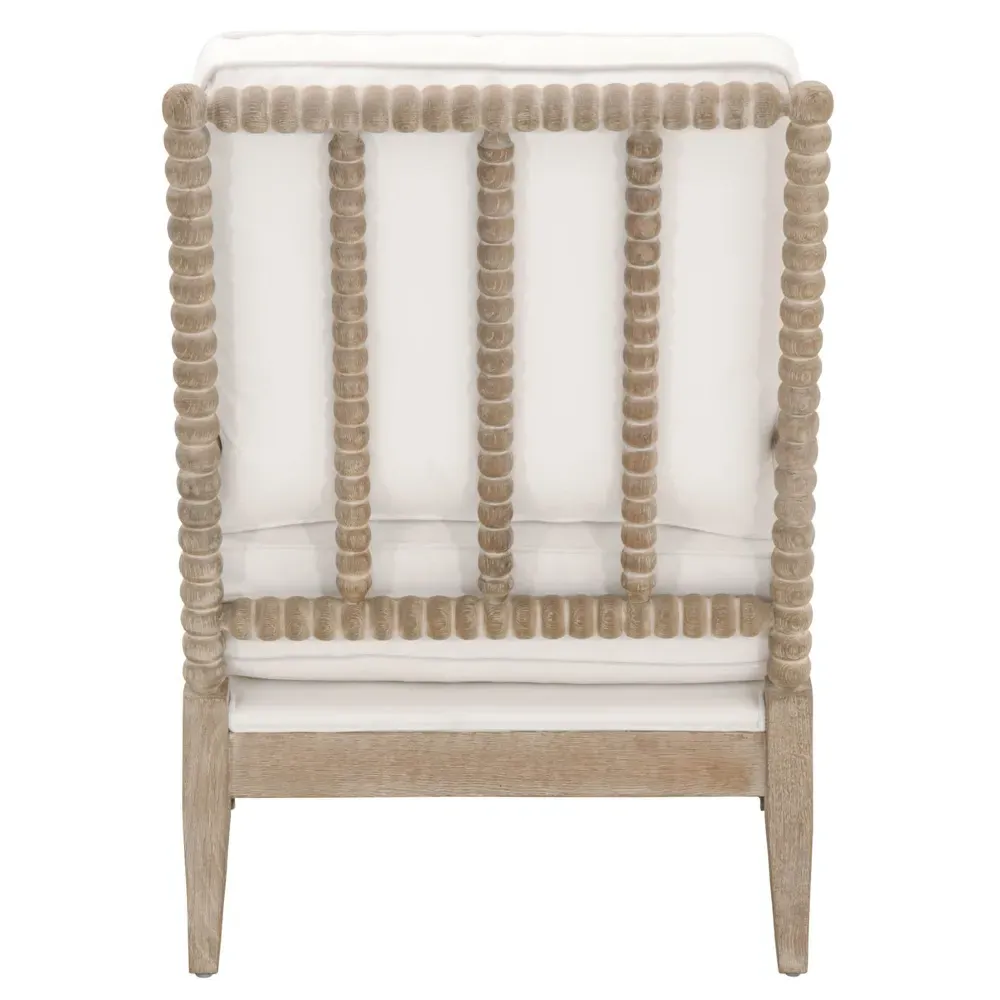 Charlize Club Arm Chair - White, Oak