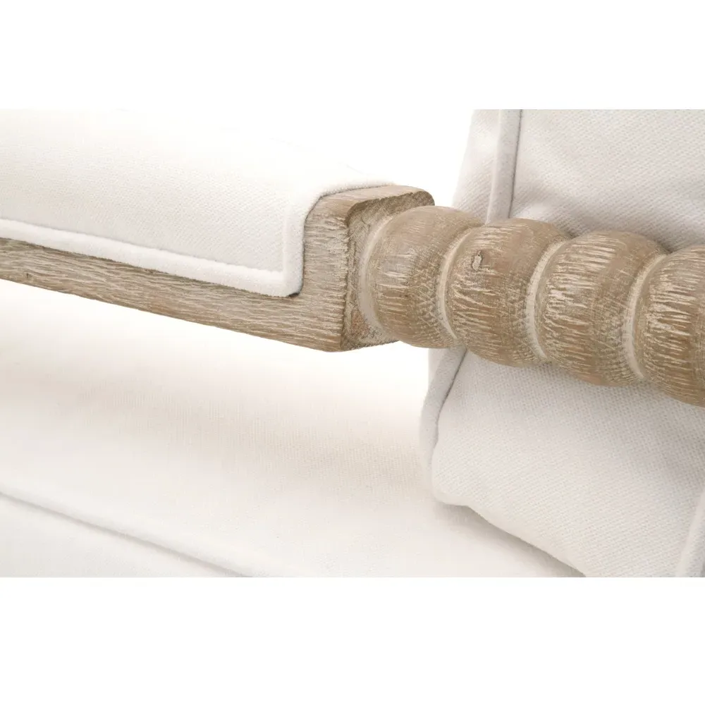 Charlize Club Arm Chair - White, Oak