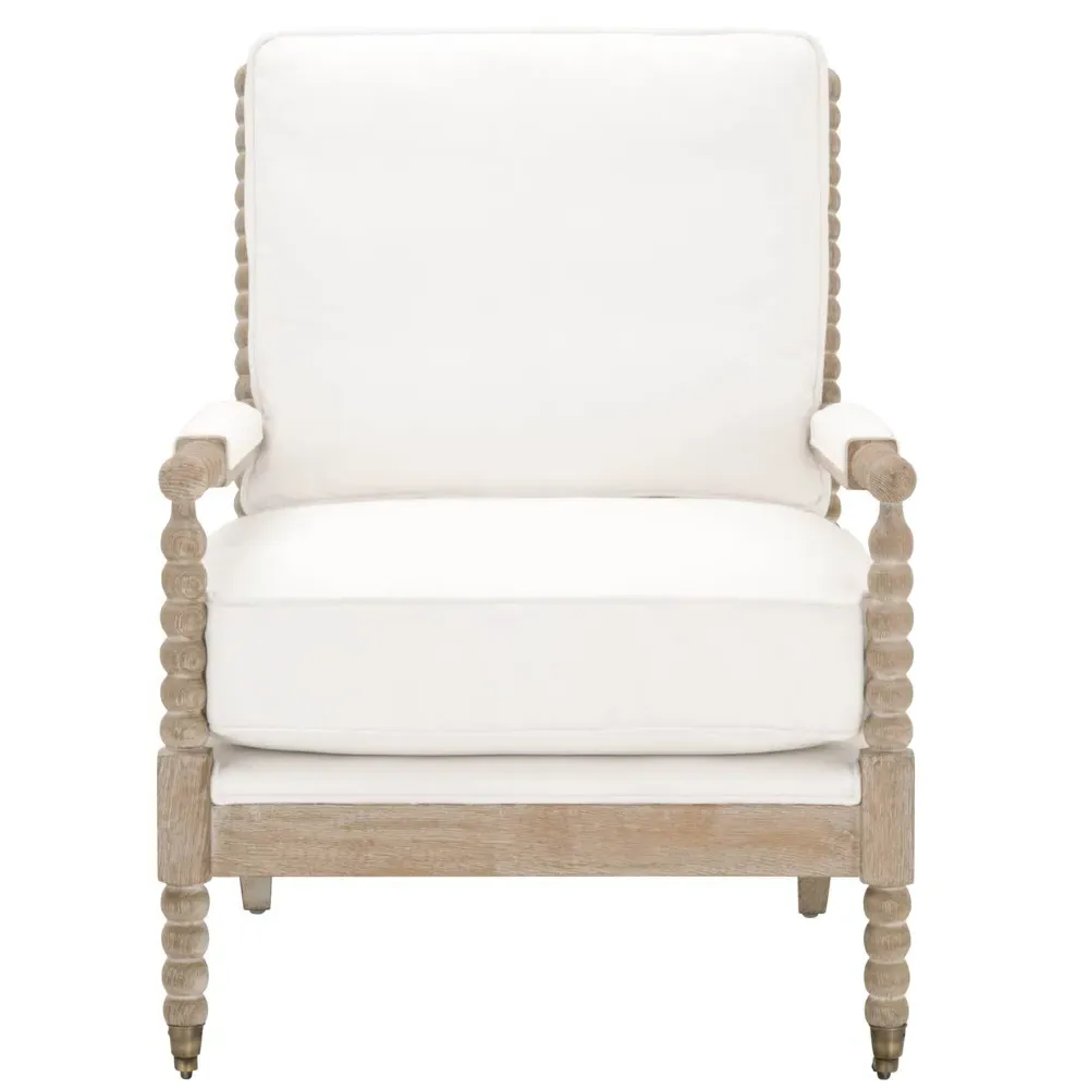 Charlize Club Arm Chair - White, Oak image