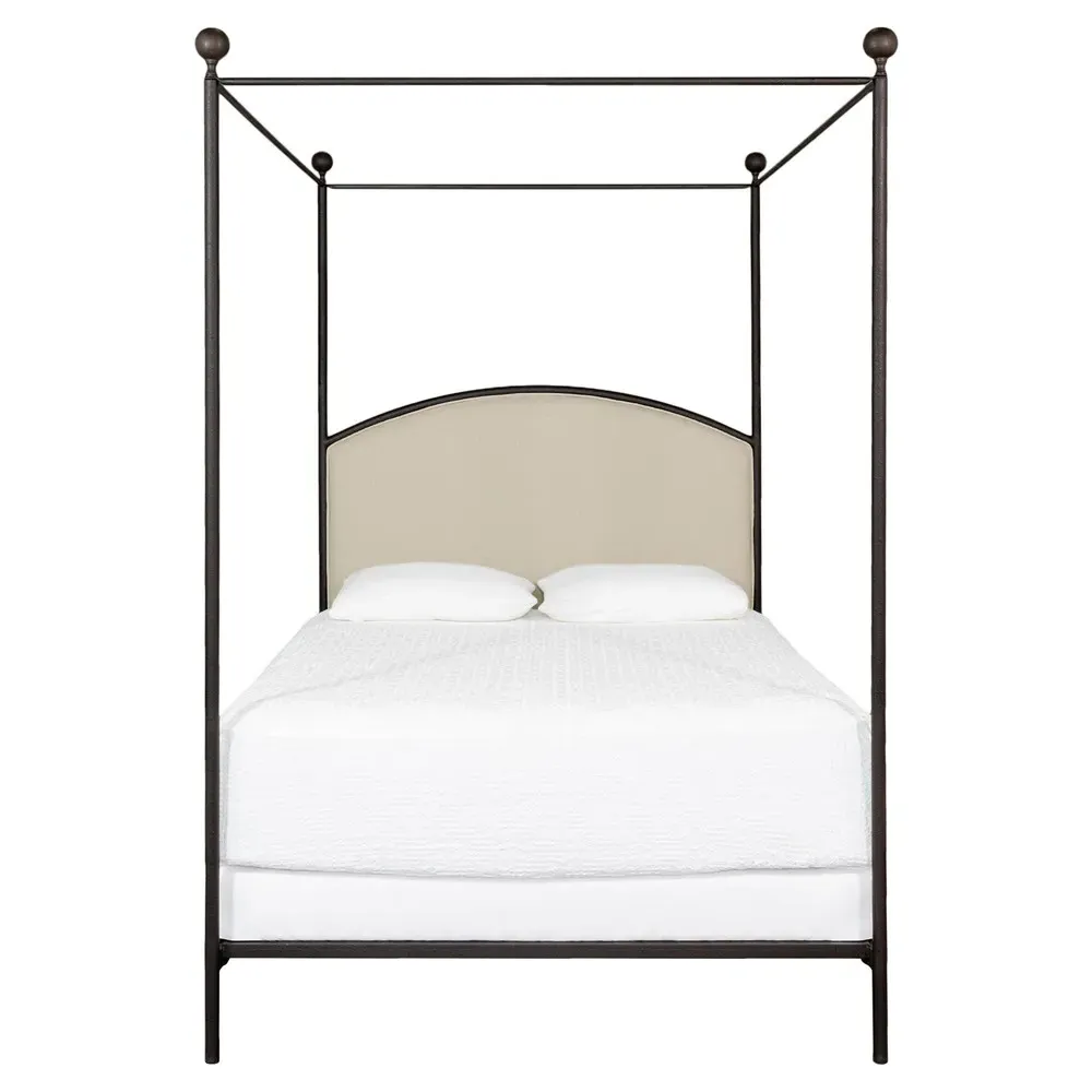 Charlotte King Size Canopy Bed - Black, Iron