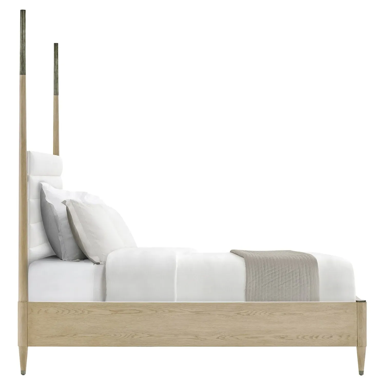 Charlotte King Size Four Poster Bed - Grey, Oak