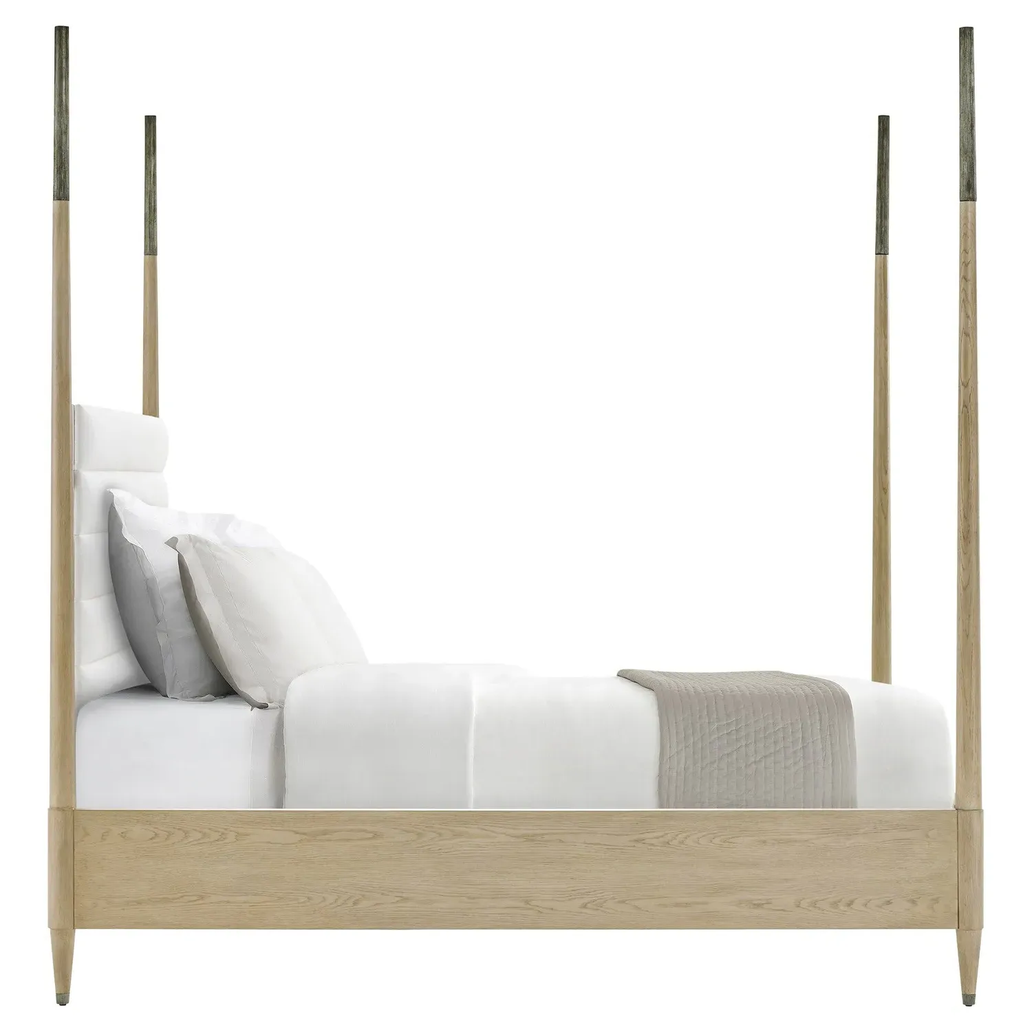 Charlotte King Size Four Poster Bed - Grey, Oak