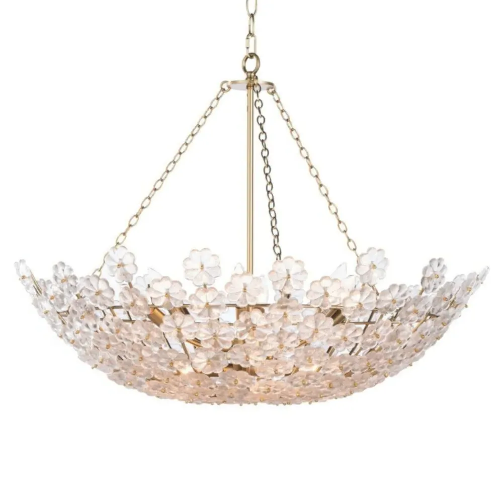 Charlotte Steel Chandelier - Natural Brass