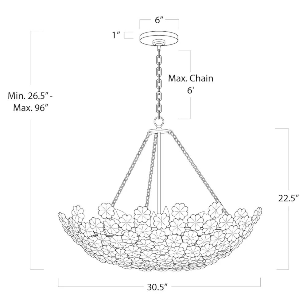 Charlotte Steel Chandelier - Natural Brass