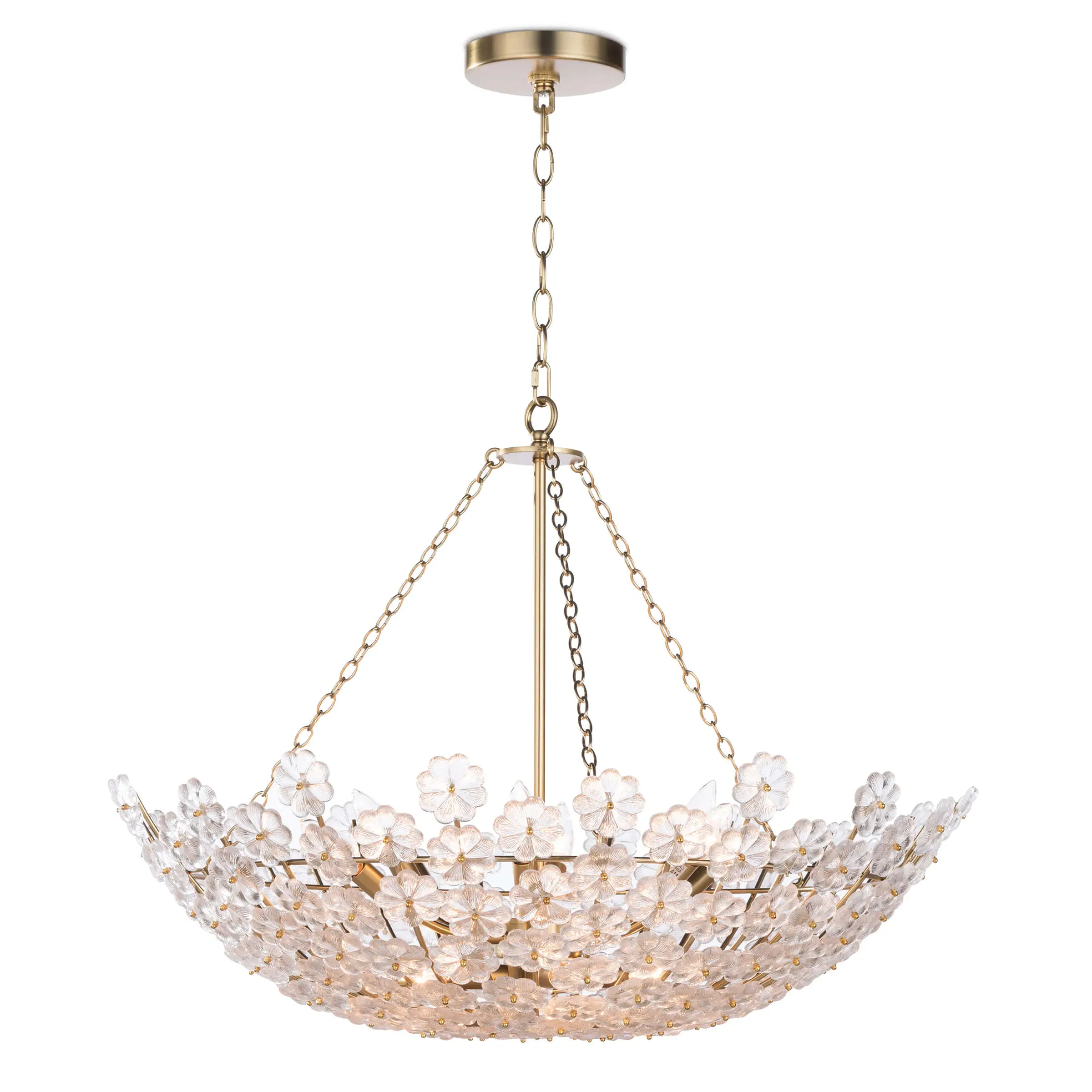 Charlotte Steel Chandelier - Natural Brass