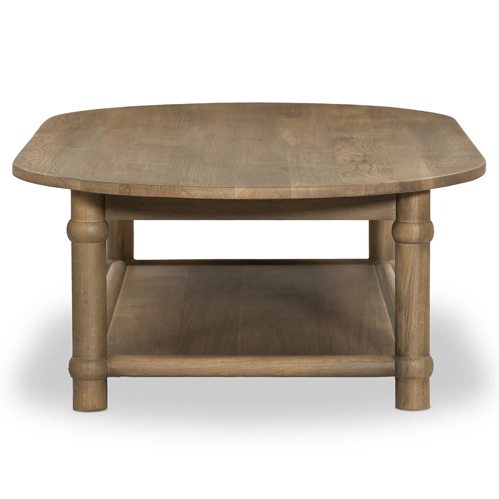 Charnes Oval Coffee Table with Shelf - Natural, Oak