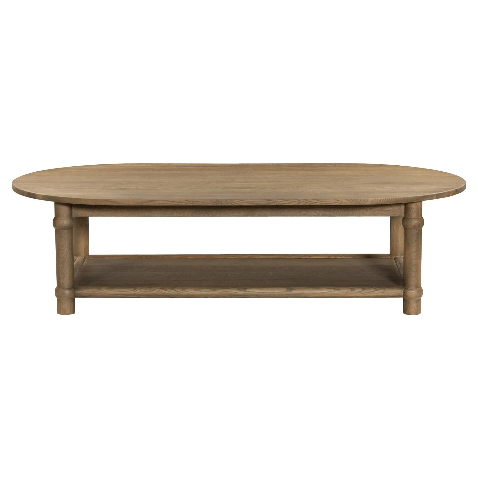 Charnes Oval Coffee Table with Shelf - Natural, Oak