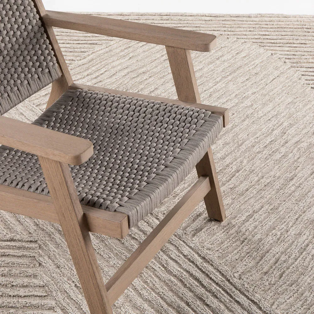 Chase 5x8 Indoor Outdoor Rug - Beige, PET Fiber