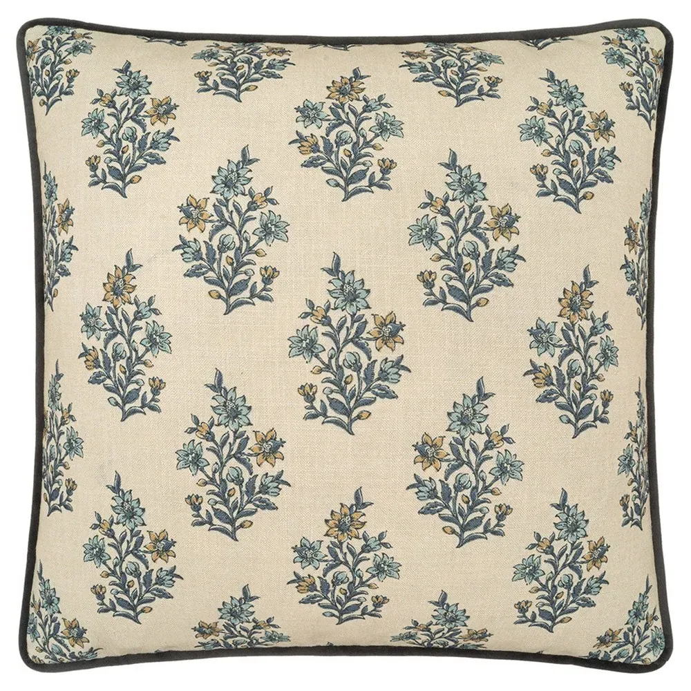 Chauvin Floral Throw Pillow - Blue, Polyester