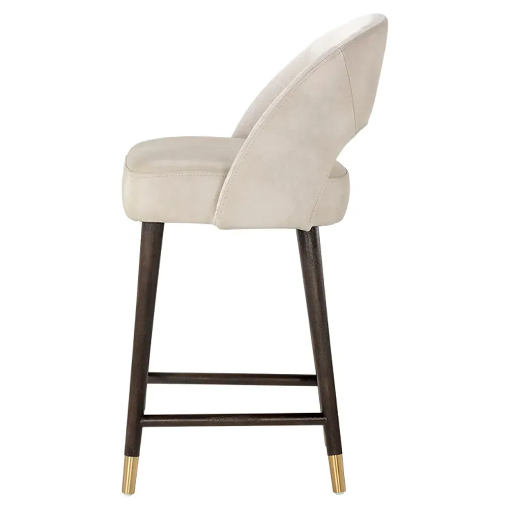 Cheekra Counter Stool - Cream, Faux Leather