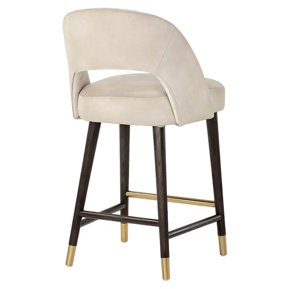 Cheekra Counter Stool - Cream, Faux Leather
