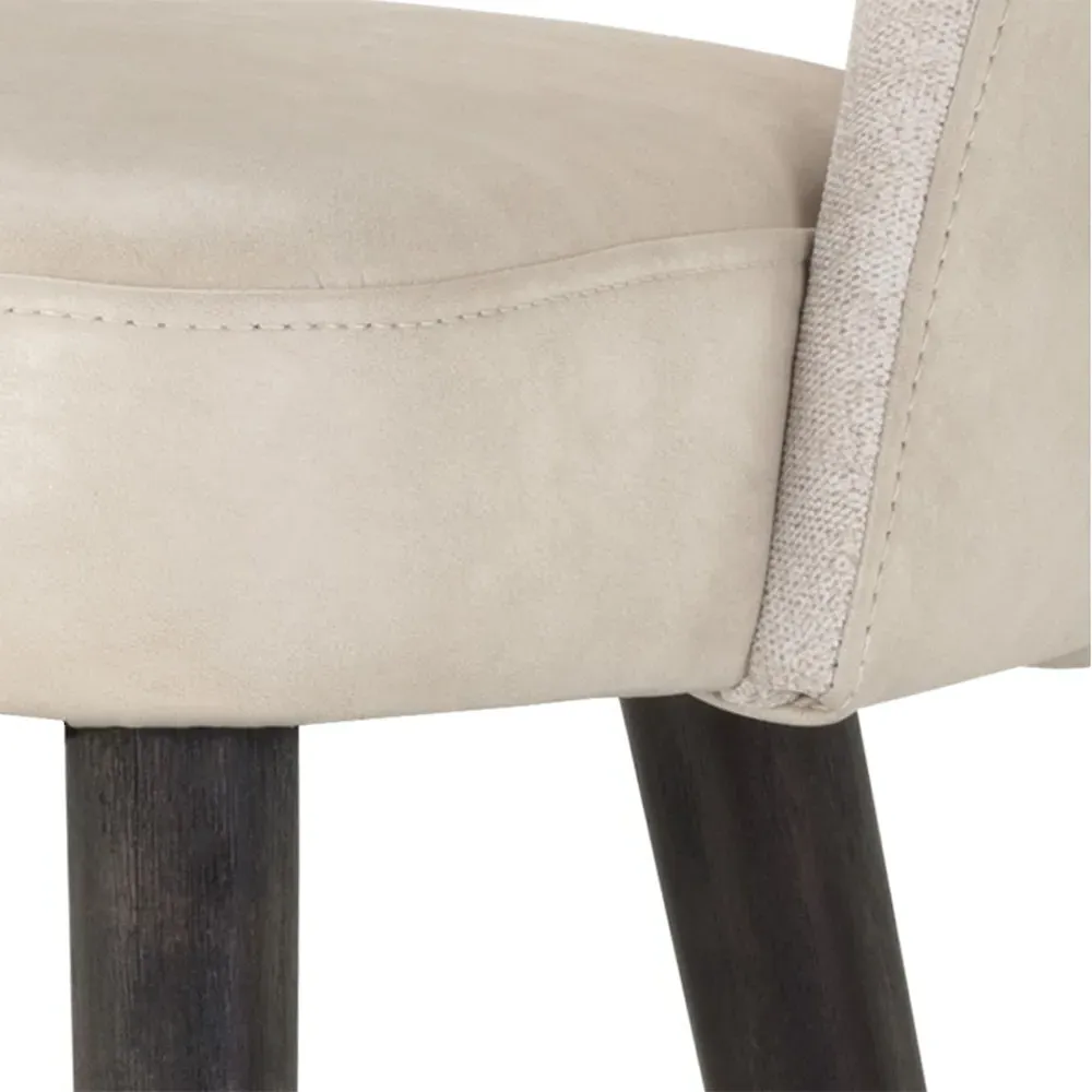 Cheekra Counter Stool - Cream, Faux Leather