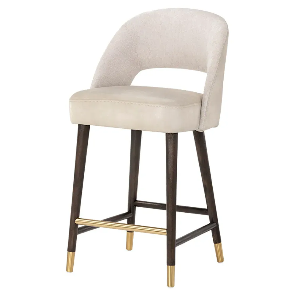 Cheekra Counter Stool - Cream, Faux Leather