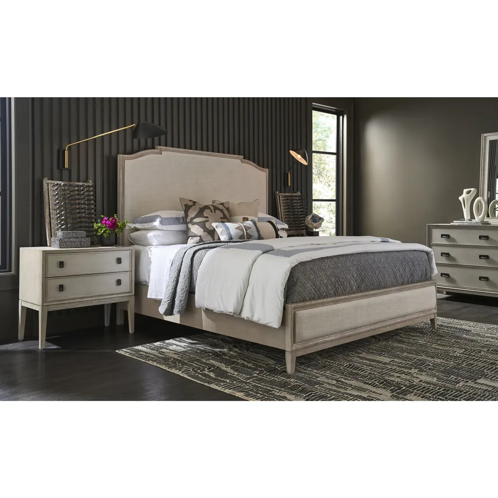 Chelle King Size Panel Bed - Beige, Oak