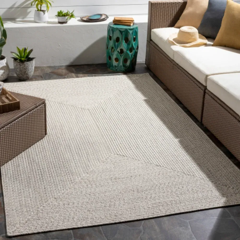 Chelsea 2.5x8 Textured Indoor Outdoor Rug - Beige, Polypropylene