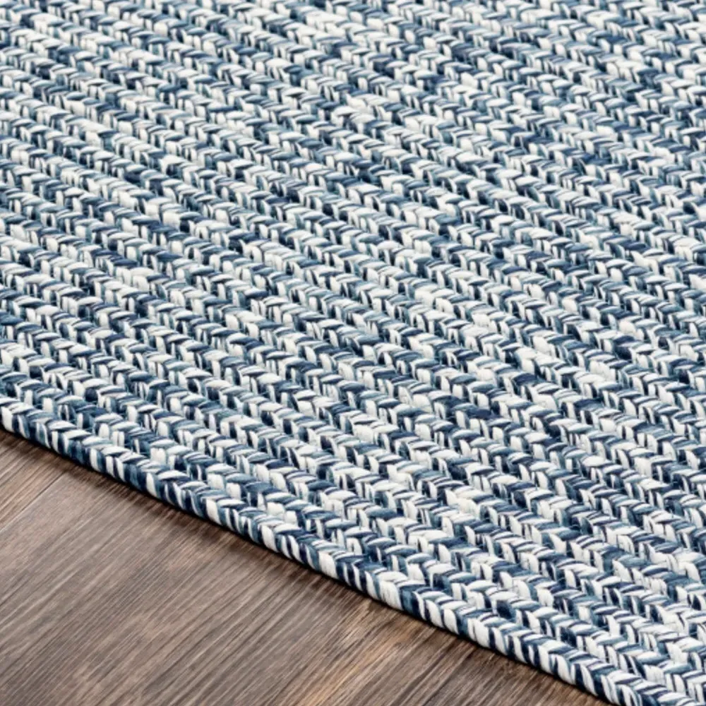 Chelsea 8x11 Textured Indoor Outdoor Rug - Blue, Polypropylene