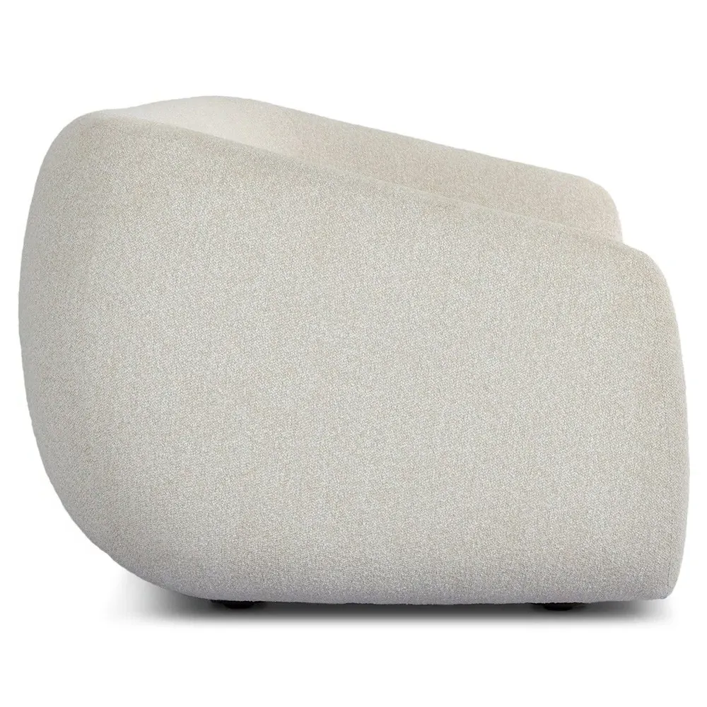 Cherry Jasper Natural Boucle Curved Outdoor Sofa - White