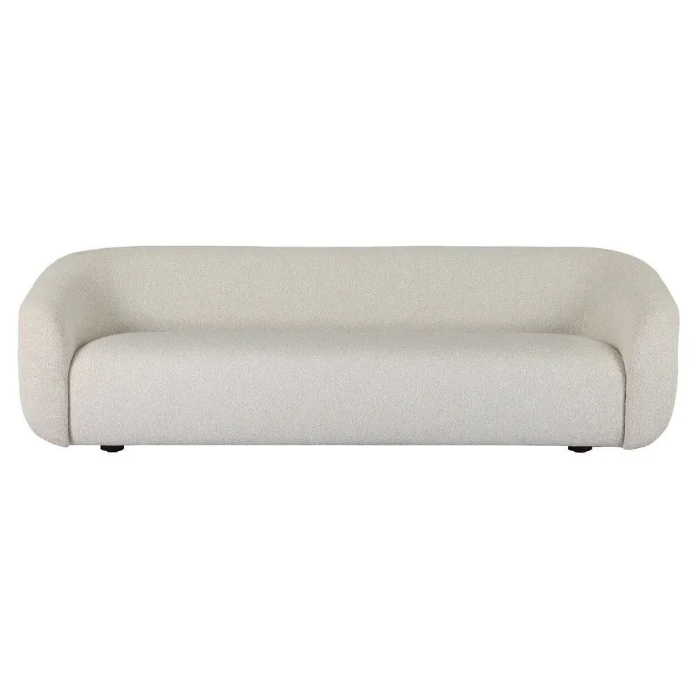 Cherry Jasper Natural Boucle Curved Outdoor Sofa - White image