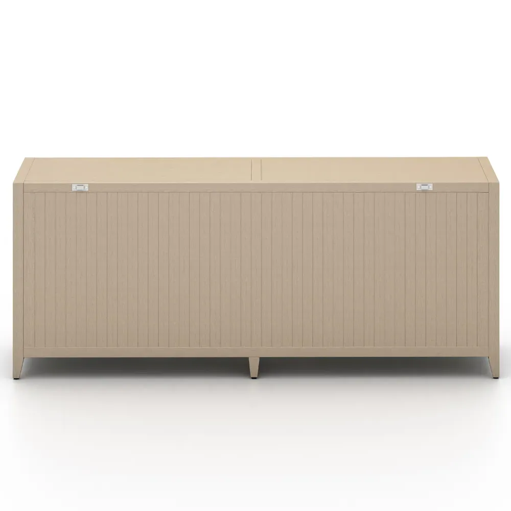 Cheryl 4 Door Sideboard with Storage - Natural Brown, Teak Wood