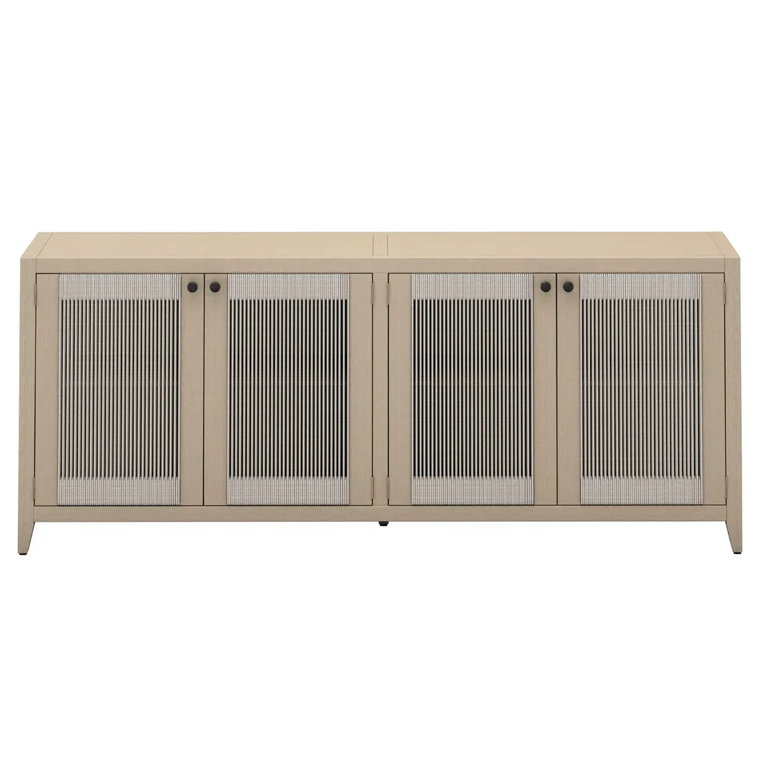 Cheryl 4 Door Sideboard with Storage - Natural Brown, Teak Wood