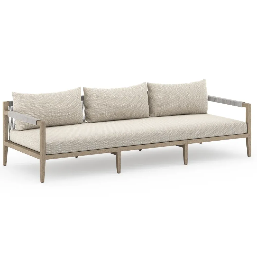 Cheryl Large Outdoor Sofa - Beige, Teak