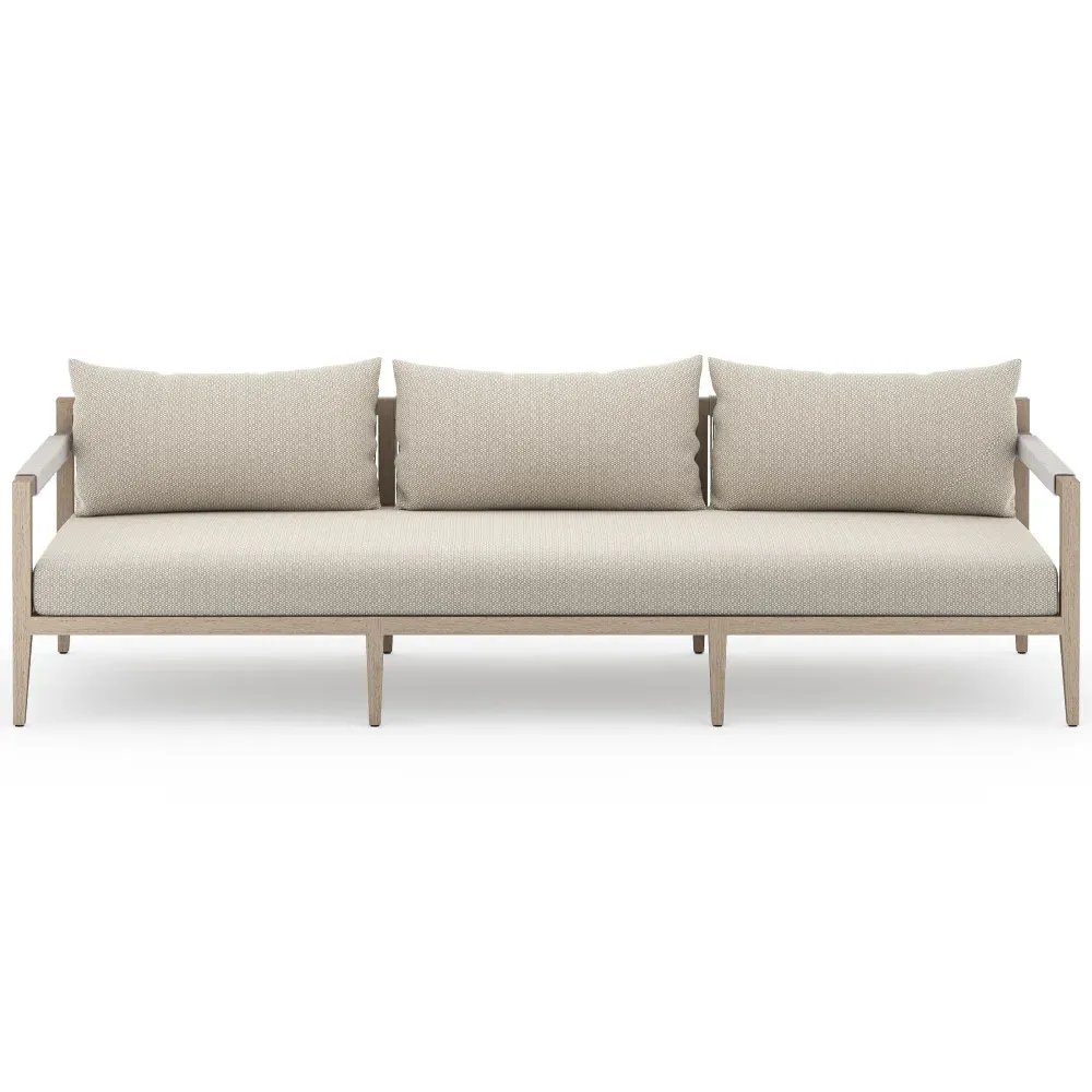 Cheryl Large Outdoor Sofa - Beige, Teak