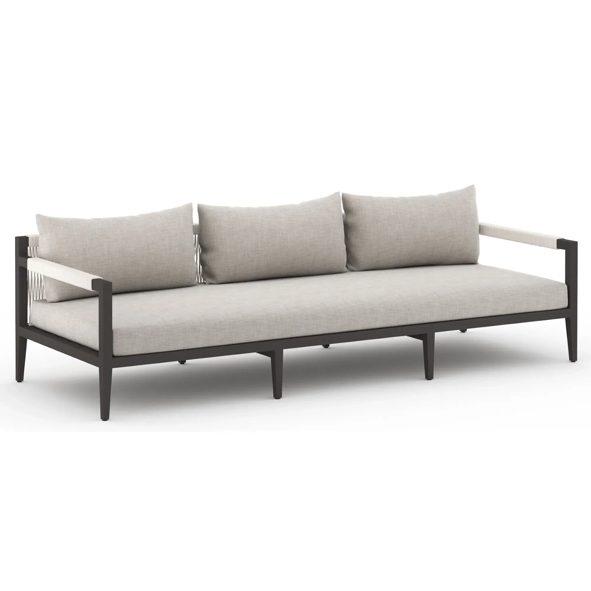 Cheryl Large Outdoor Sofa - Grey, Aluminum