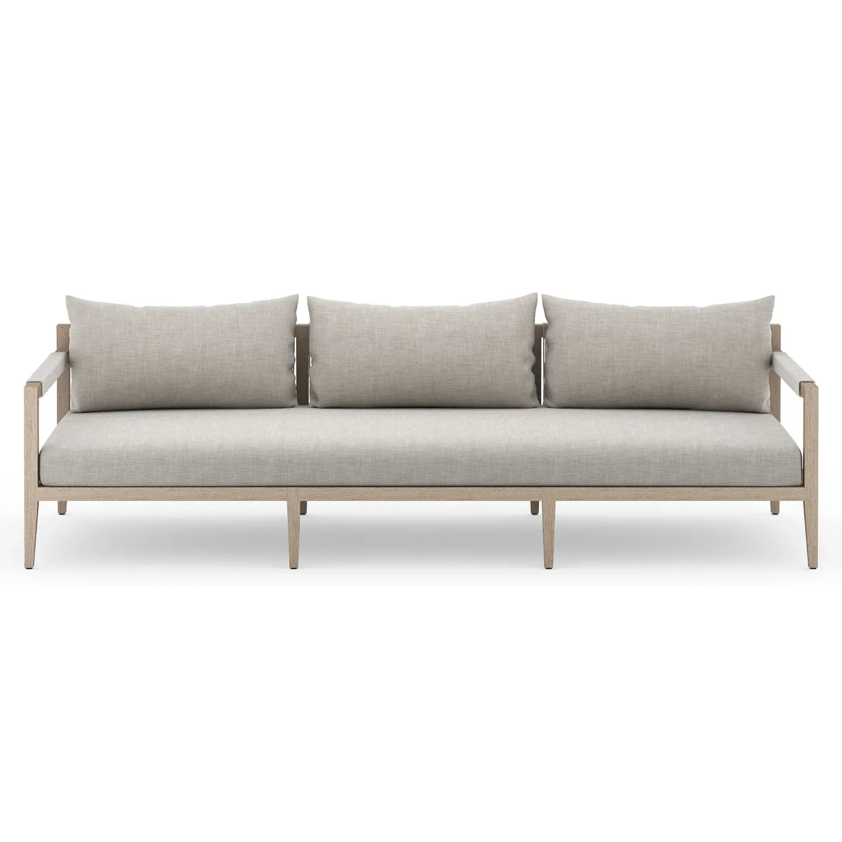 Cheryl Large Outdoor Sofa - Light Grey, Teak