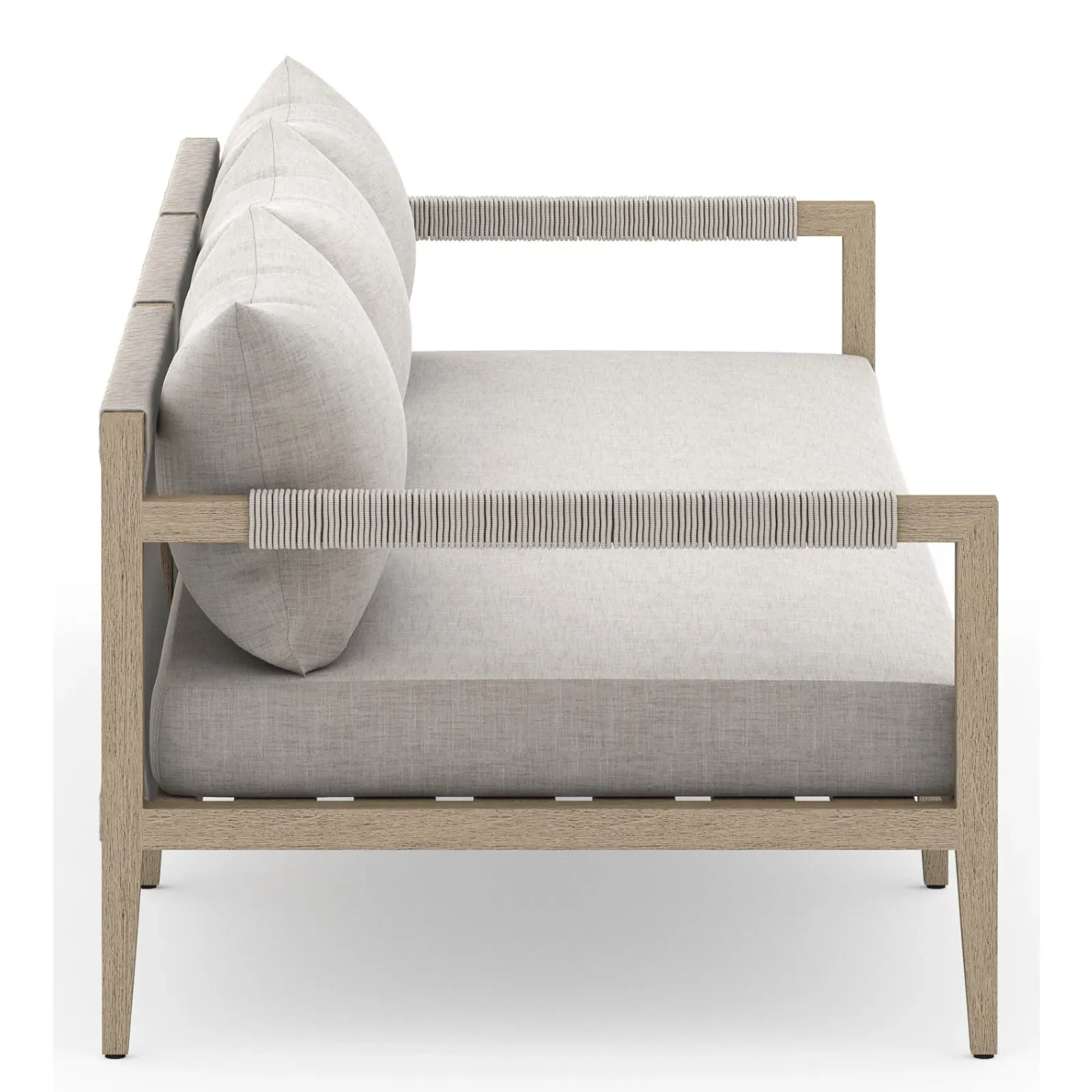 Cheryl Large Outdoor Sofa - Light Grey, Teak